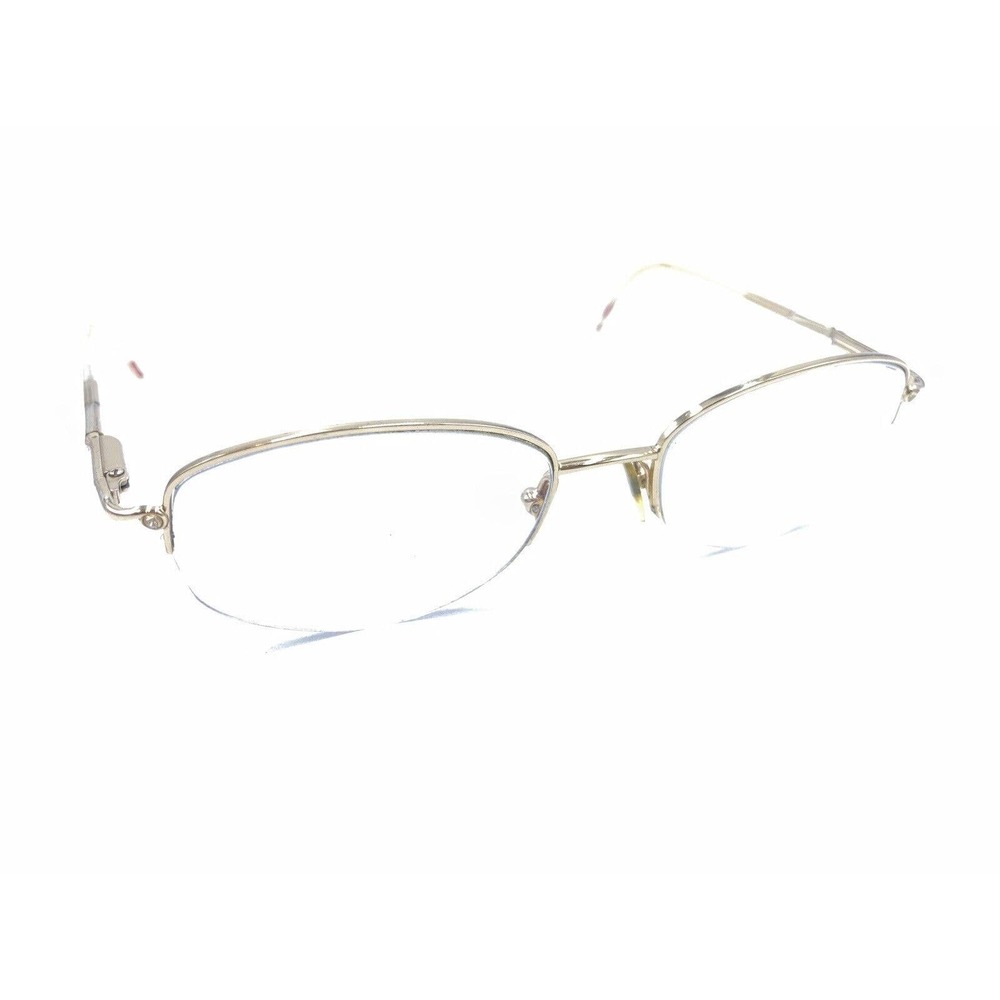 Genny Gold Metal Half Rim Eyeglasses Frames 51-18 140 Italy Designer Men Women